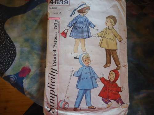 1950'S SIMPLICITY PATTERNS 4639 SIZE 2 TODDLER