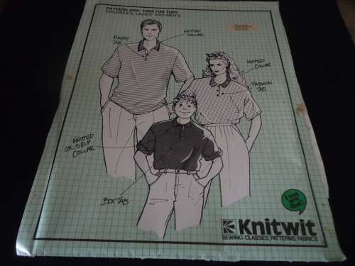 KNITWIT PATTERNS 3500  "CHILDREN'S, LADIES AND MEN'S TABS FOR TOPS" SIZES 2 - 117