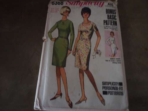VINTAGE SIMPLICITY PATTERNS 6368  HALF SIZE - 141/2 BUST 35"-  COMPLETE AND UNCUT