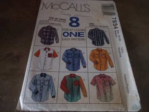 McCALL'S PATTERN - 7834 SIZE MEDIUM = 34" + 36" - COMPLETE