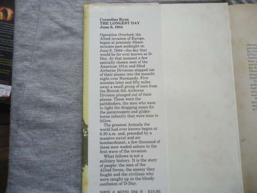 CORNELIUS RYAN - "THE LONGEST DAY - 6TH JUNE 1944"  SMALL HARD COVER + DUST COVER