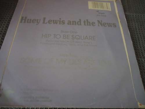 PICTURE SLEEVE HUEY LEWIS AND THE NEWS "HIP TO BE SQUARE" 1986 CHRYSALIS 45 RPM 7 SINGLE
