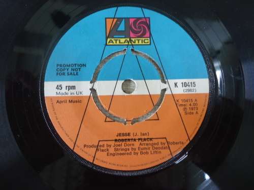 ROBERTA FLACK "JESSE B/W NO TEARS" UK PROMOTIONAL COPY - 1973 ATLANTIC SEVEN SINGLE