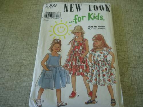 NEW LOOK PATTERNS 6369 SIZES 3 - 8 YEARS - COMPLETE AND UNCUT