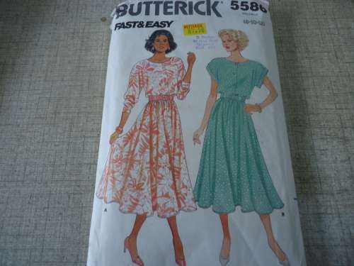 BUTTERICK  PATTERN 5586 SIZE 8 + 10 +12 BUST  - COMPLETE