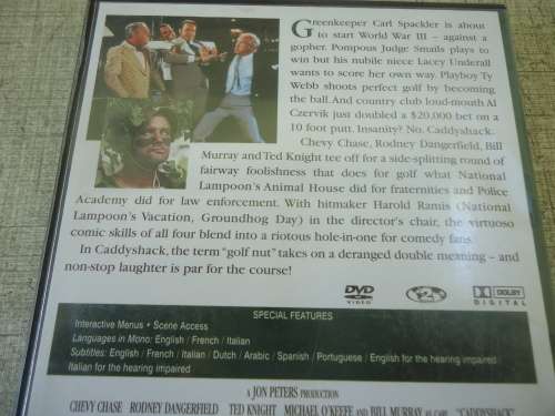CADDYSHACK WITH CHEVY CHASE    DVD - 94 MINUTES RUNNING TIME
