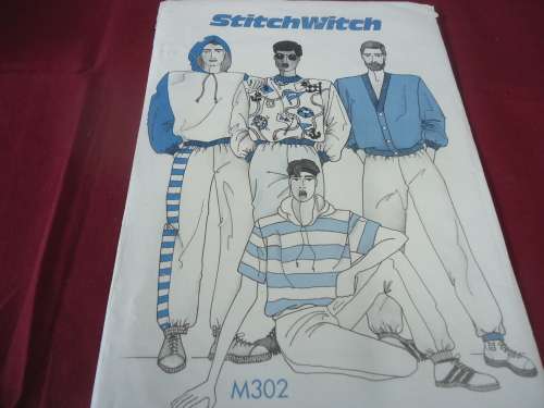 STITCH WITCH PATTERN M302 MEN'S TRACKSUITS SIZES: XSMALL, SMALL, MED, L, XL AND XXL COMPLETE
