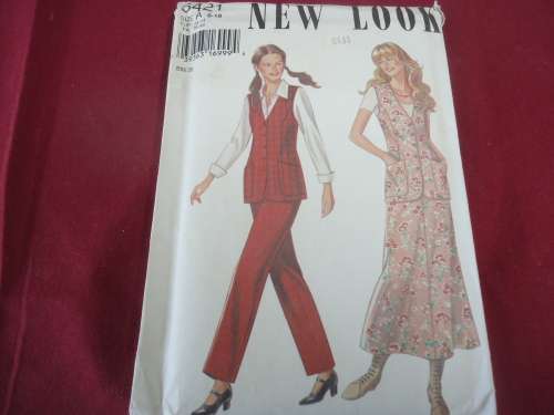 NEW LOOK PATTERNS 6421 - 6 SIZES IN ONE 8 - 18 COMPLETE AND UNCUT