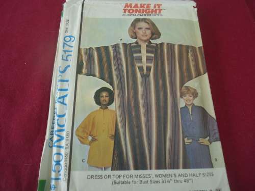 McCALL'S PATTERNS 5179 -  one size -  COMPLETE