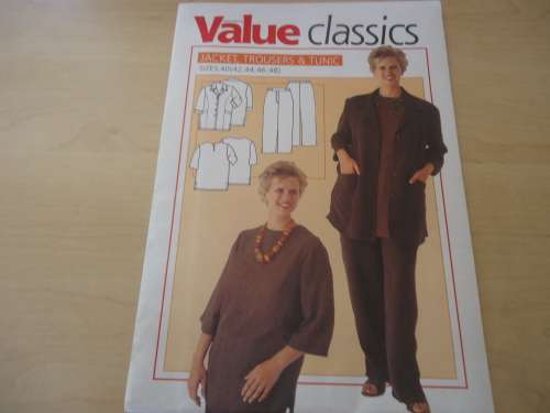 VALUE CLASSICS PATTERNS  JACKET, TROUSERS AND TUNIC" SIZES 40 (42; 44; 46; 48)
