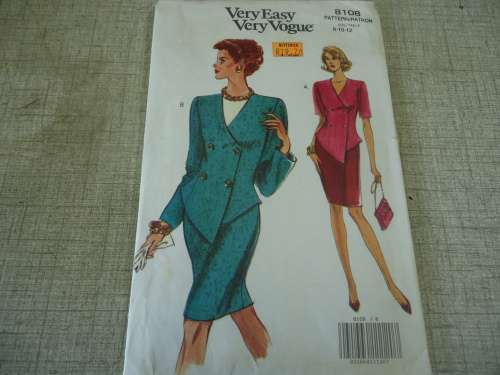 VERY EASY - VERY VOGUE PATTERNS 8108 -  SIZES  8 + 10 + 12 COMPLETE