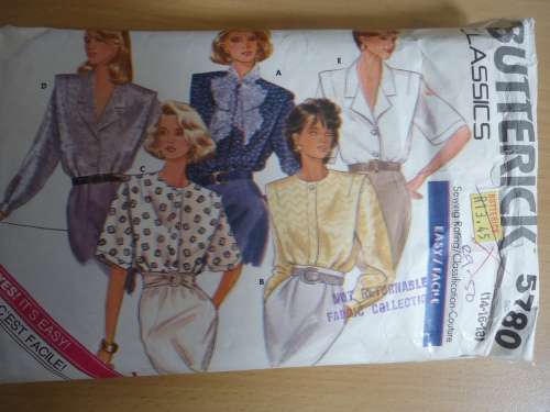BUTTERICK PATTERNS- 5780 STUNNING BLOUSES SIZES 14 + 16 + 18  COMPLETE