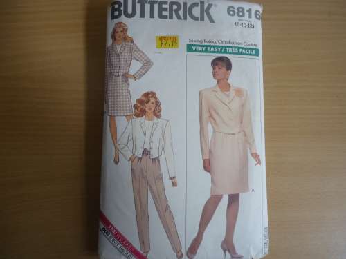 BUTTERICK PATTERNS 6816  SIZES  8 + 10 + 12 COMPLETE
