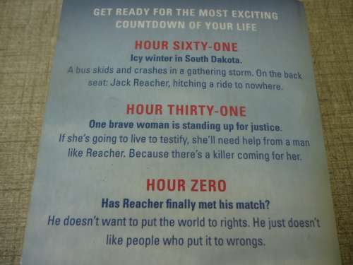 LEE CHILD "61 HOURS" -  SMALL SOFT COVER