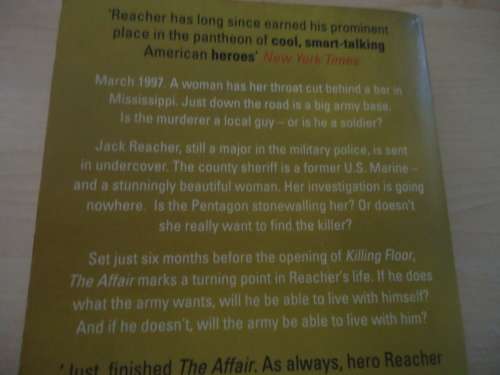 LEE CHILD "THE AFFAIR" -  SMALL SOFT COVER