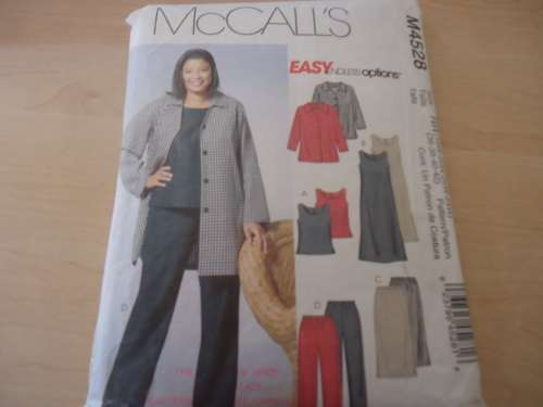 McCALL'S PATTERNS M4528 SIZE RR = 18W + 20W + 22W + 24W  COMPLETE
