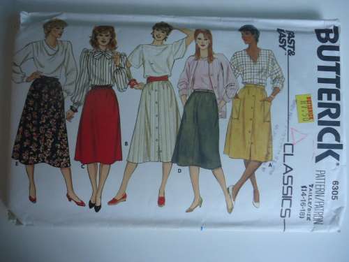 BUTTERICK  PATTERNS 6305 SIZES 14 +16 + 18  COMPLETE & UNCUT