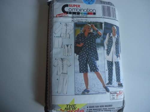 THE NEW BURDA PATTERNS 3806 SIZES 18 + 20 + 22 + 24 + 26 + 28  COMPLETE