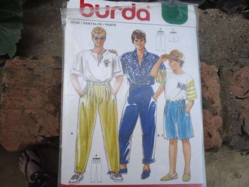 BURDA PATTERNS 5162 Teen/Men's pants SIZES  10 + 12 + 14 + 16    COMPLETE