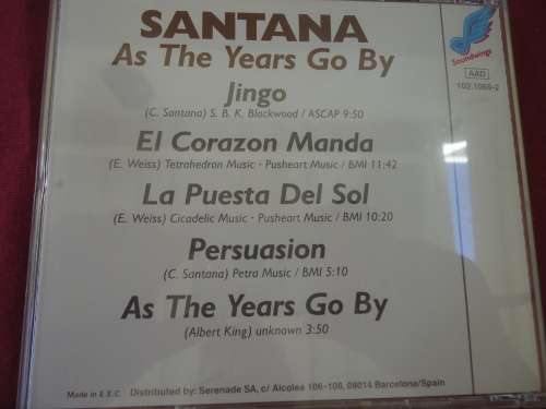 ROCK: SANTANA -AS THE YEARS GO BY -  CD