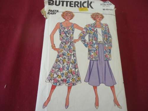 BUTTERICK PATTERNS 3823 SIZE  8 + 10 + 12  COMPLETE