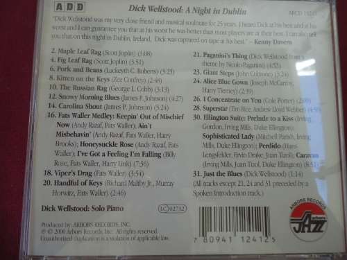JAZZ : DICK WELLSTOOD - A NIGHT IN DUBLIN -  CD