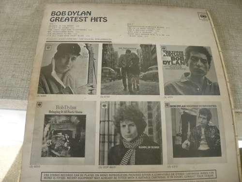 BOB DYLAN "GREATEST HITS" UK IMPORT 1966 CBS STEREO LP + PLASTIC COVER