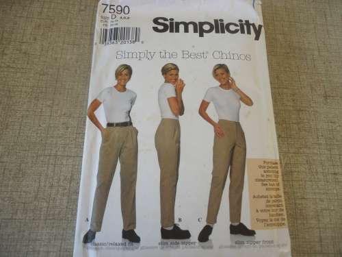 SIMPLICITY  PATTERNS 7590 SIZE D = 4 + 6 + 8 - COMPLETE
