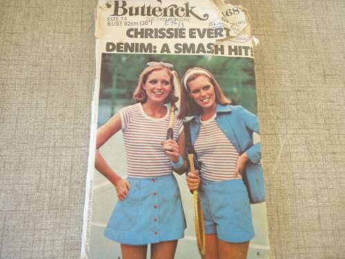 BUTTERICK  PATTERN 4687 CHRISSIE EVERT DENIM SIZE 14 BUST 92 CM OR 36" - Complete
