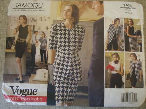 VOGUE CAREER PATTERNS - 2920 TAMOTSU SIZES 12 + 14 + 16 COMPLETE & UNCUT
