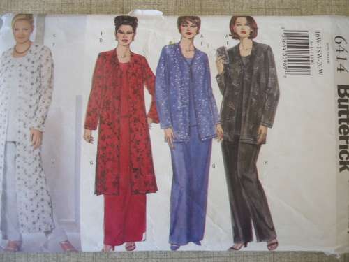 BUTTERICK  PATTERN 6414 SIZES 16W + 18W + 20W  -   Complete