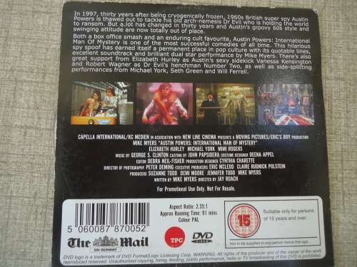 AUSTIN POWERS - INTERNATIONAL MAN OF MYSTERY (THE MAIL ON SUNDAY ISSUE DVD - RUNNING TIME 91 MINUTES