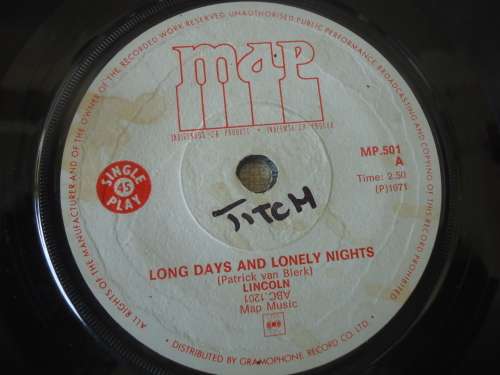 LINCOLN "LONG DAYS LONELY NIGHTS B/W I BELIEVE" 1971 MAPP SEVEN SINGLE