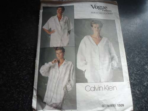 VOGUE  PATTERN 1509 KELVIN KLEIN SIZE 14  - COMPLETE