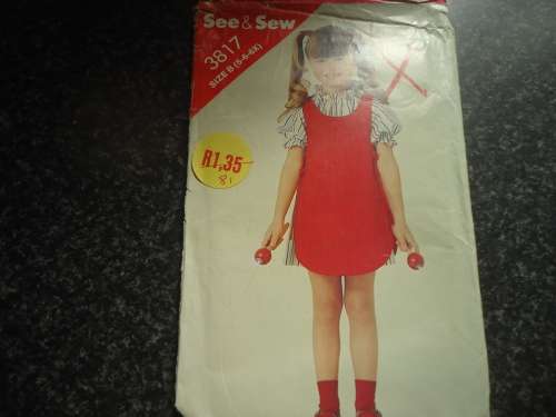 BUTTERICK  "SEE & SEW" PATTERNS 3817 GIRL'S SIZES B = 5 + 6 + 6X - COMPLETE