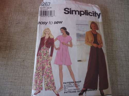 SIMPLICITY PATTERNS 9267  SIZE H =  6 + 8 + 10  COMPLETE