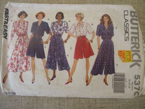 BUTTERICK  PATTERNS 5370 SIZES   12 + 14 + 16 - COMPLETE
