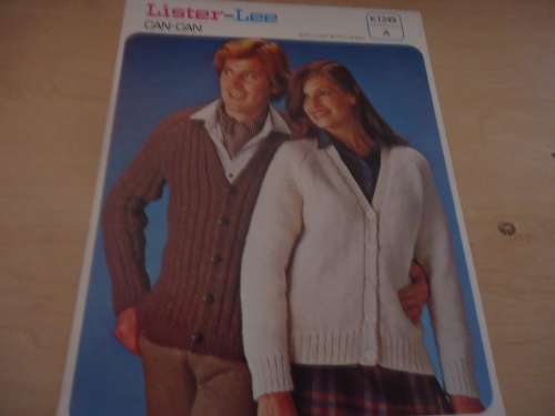 LISTER LEE#K 1249-  LADIES CLASSIC & MEN'S CARDIGAN 36 - 42"