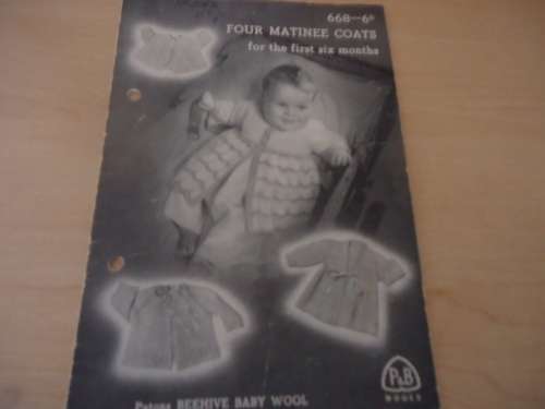 P& B WOOLS #668 -FOUR MATINEE COATS FOR THE FIRST SIX MONTHS