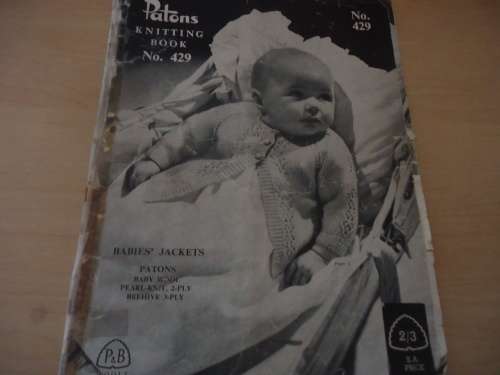 PATONS #S429 "PATONS KNITTING BOOK BABIES JACKETS - 20 PAGES A 4 SIZE