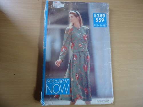BUTTERICK  "SEE & SEW" PATTERNS 5249  SIZE B = 14 + 16 + 18  - SEE DESCRIPTION