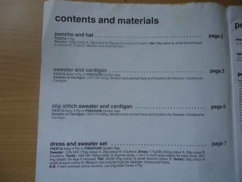 PINGOUIN & FIESTA #PPS 22  -MACHINE KNITTING FOR BABIES - 20 PAGE A4 LEAFLET SEE PICS FOR CONTENTS