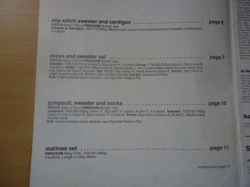 PINGOUIN & FIESTA #PPS 22  -MACHINE KNITTING FOR BABIES - 20 PAGE A4 LEAFLET SEE PICS FOR CONTENTS