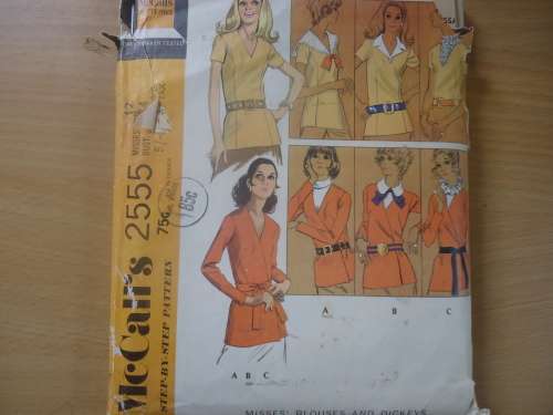McCALL'S PATTERN - 2555 -SIZE  12  BUST 34"  COMPLETE & UNCUT
