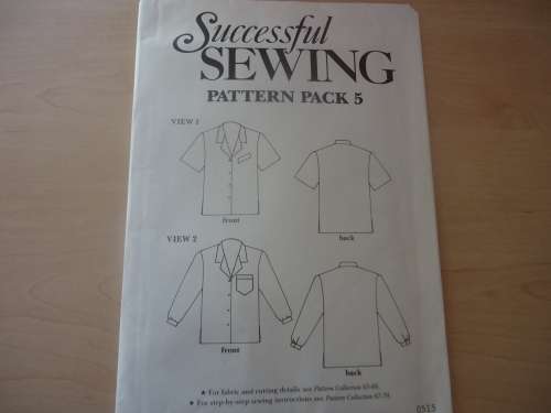 SUCCESSFUL SEWING PATTERN PACK 5 "SHIRTS" COMPLETE AND UNCUT