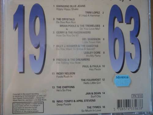 POP - POP ANTHOLOGY  1963 - VARIOUS original ARTISTS -  CD