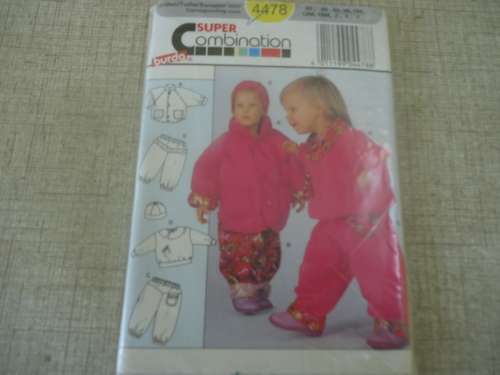 BURDA PATTERNS 4478 - TODDLER SIZES 12 MTHS + 18MTHS + 2 + 3 + 4  COMPLETE
