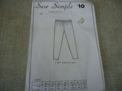 SEW SIMPLE PATTERNS # 10 TIGHTS SIZE 30" OR 76 CM