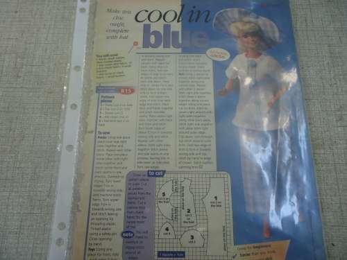 BARBIE SEWING PATTERN - COOL IN BLUE