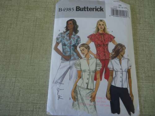 BUTTERICK  PATTERN B4985 LADIES BLOUSES  SIZES EE = 14 + 16 + 18 + 20  - Complete